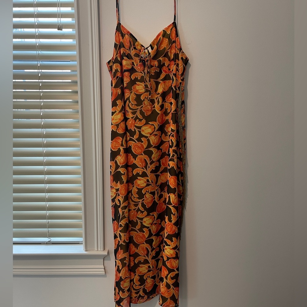 Urban Outfitters Floral Maxi Dress - Black and Orange